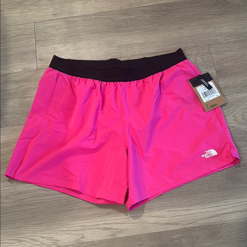 The North Face Pink and Black Athletic Shorts
